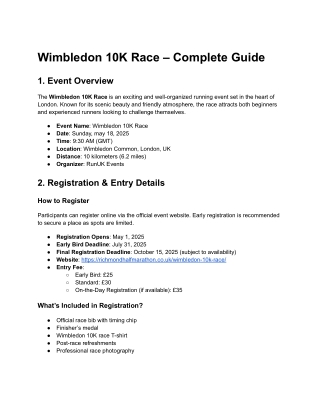 wimbledon 10k race complete guide