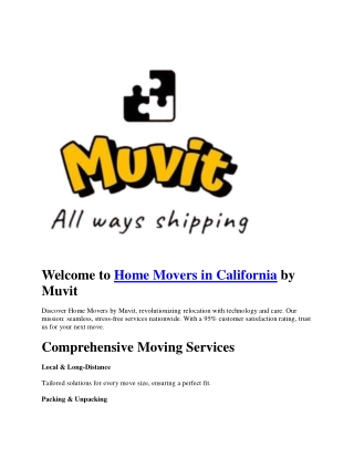 Home Movers in California
