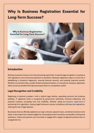 Why Is Business Registration Essential for Long-Term Success