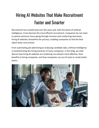 Hiring AI Websites That Make Recruitment Faster and Smarter