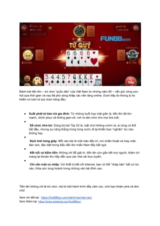 Làm Chủ Đánh Bài Tiến Lên Để Thắng Tại Fun88 Kyc