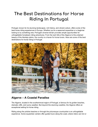 Horse Riding In Portugal