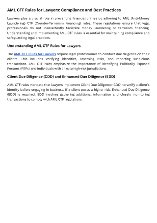 AML CTF Rules for Lawyers Compliance and Best Practices