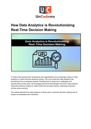 how data analytics is revolutionizing real time