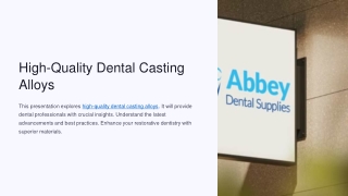 High quality dental casting alloys