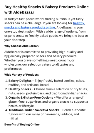 buy healthy snacks bakery products online with