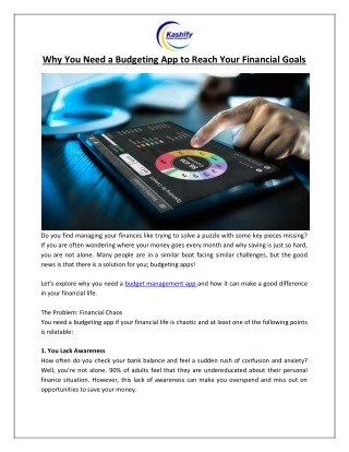 Why You Need a Budgeting App to Reach Your Financial Goals