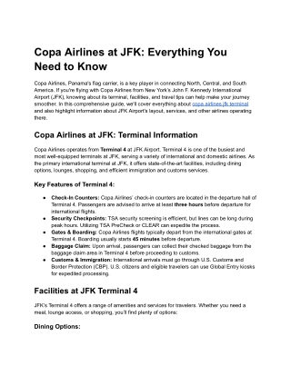 copa airlines at jfk everything you need to know