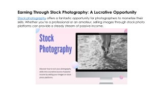 earning through stock photography a lucrative