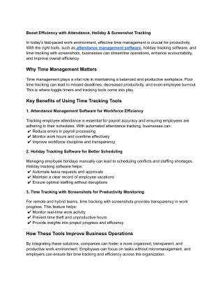 boost efficiency with attendance holiday