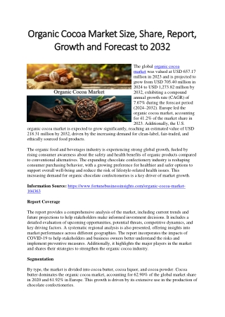 organic cocoa market size share report organic