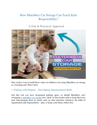 How Matchbox Car Storage Teaches Kids Responsibility?