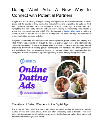 dating want ads a new way to connect with