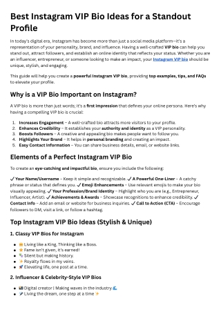 best instagram vip bio ideas for a standout