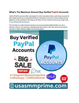 what s the maximum amount buy verified paypal