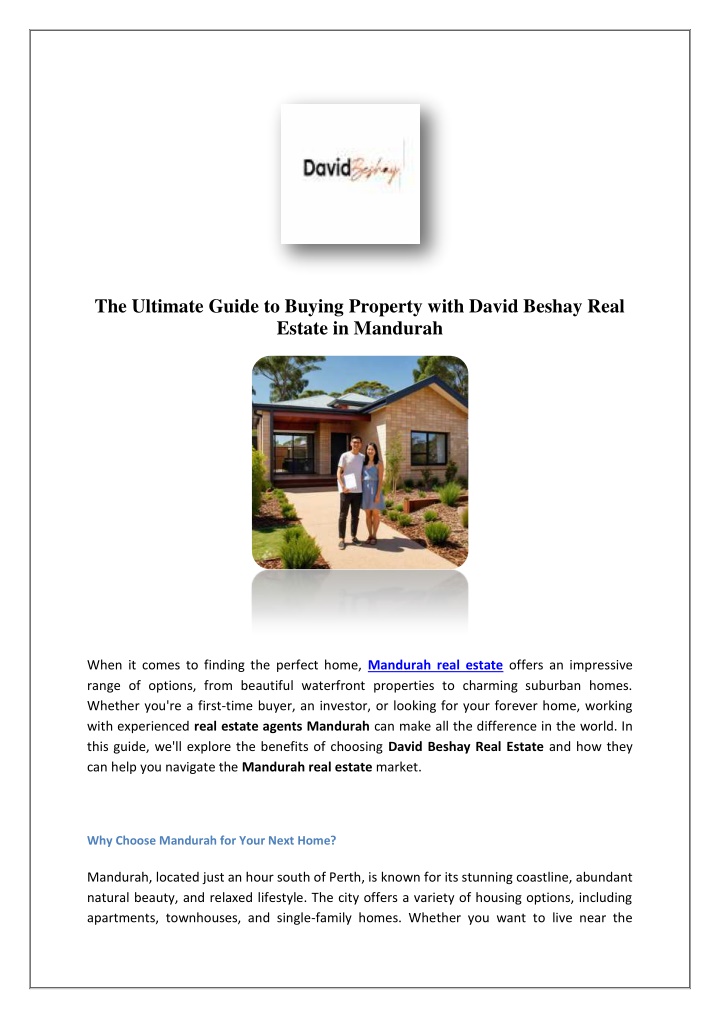 the ultimate guide to buying property with david