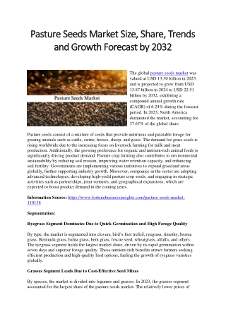 pasture seeds market size share trends pasture