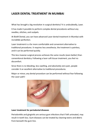 LASER DENTAL TREATMENT IN MUMBAI