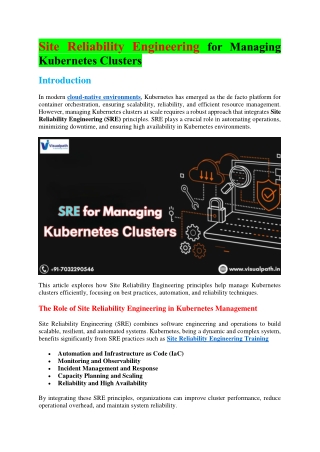 site reliability engineering for managing