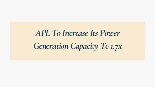apl to increase its power generation capacity
