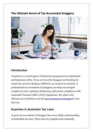 The Ultimate Secret of Tax Accountant Enoggera