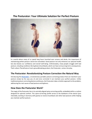 the posturator your ultimate solution for perfect