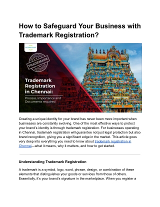 How to Safeguard Your Business with Trademark Registration - Google Docs