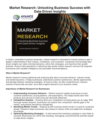 market research unlocking business success with