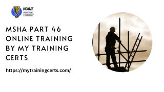msha part 46 online training by my training certs