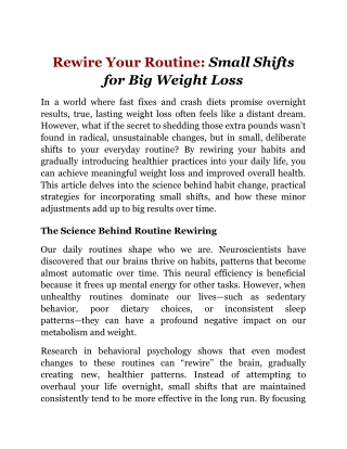 Rewire Your Routine_ Small Shifts for Big Weight Loss