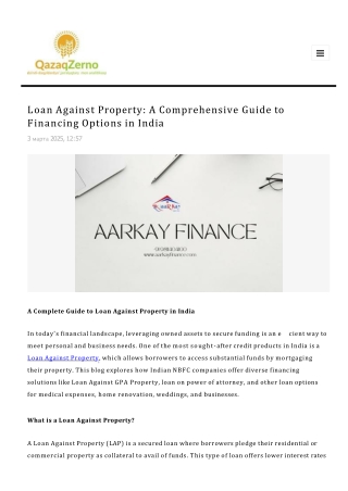 loan against property a comprehensive guide