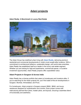 Find Your Dream Home with Adani Realty – Location & Price Details