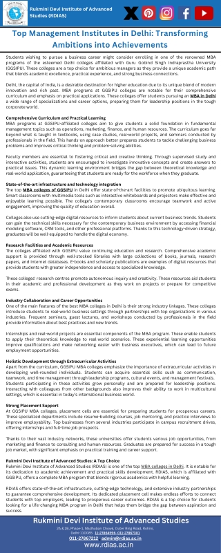 Top Management Institutes in Delhi: Transforming Ambitions into Achievements