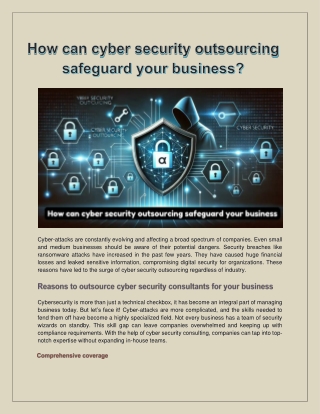 How can cyber security outsourcing safeguard your business
