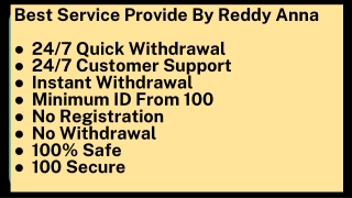best service provide by reddy anna 24 7 quick
