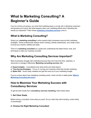 what is marketing consulting a beginner s guide