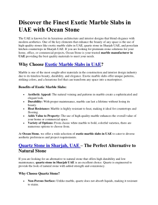 Discover the Finest Exotic Marble Slabs in UAE