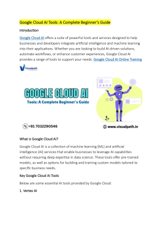 google cloud ai tools a complete beginner s guide
