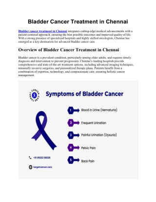 Bladder Cancer Treatment in Chennai