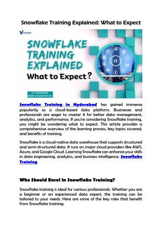 snowflake training explained what to expect