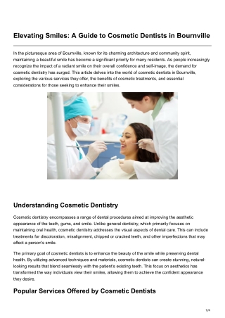 Elevating Smiles A Guide to Cosmetic Dentists in Bournville