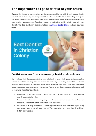 Best Dentist in Christian Colony - advancedentalclinic