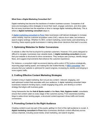 What Does a Digital Marketing Consultant Do