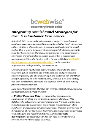Integrating Omnichannel Strategies for Seamless Customer Experiences
