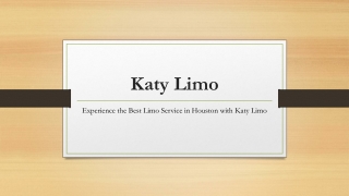 Experience the Best Limo Service in Houston with Katy Limo