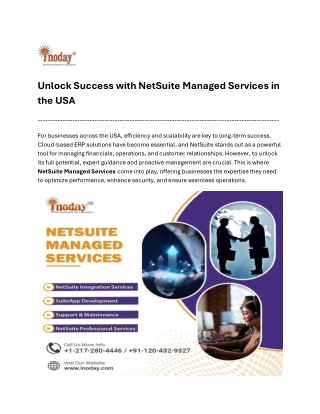 unlock success with netsuite managed services