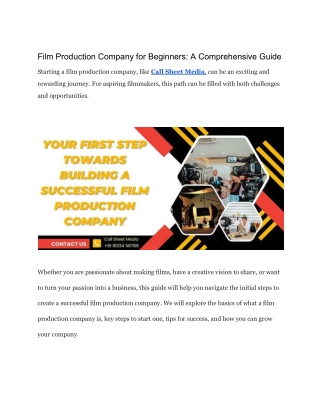Film Production Company for Beginners_ A Comprehensive Guide