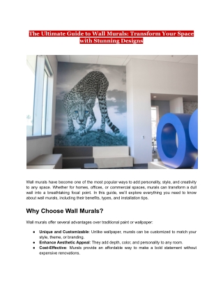 The Ultimate Guide to Wall Murals_ Transform Your Space with Stunning Designs