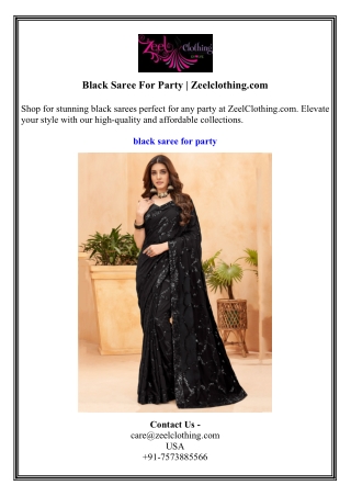 black saree for party zeelclothing com