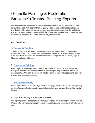 gonnella painting restoration brookline s trusted